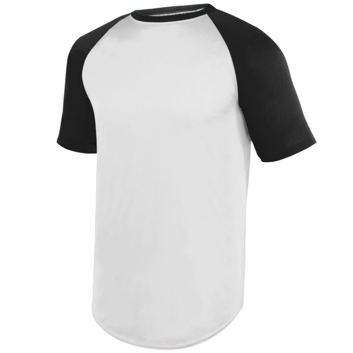 Augusta Sportswear Wicking Short Sleeve Baseball Jersey in White/Black  -Part of the Adult, Adult-Jersey, Augusta-Products, Baseball, Shirts, All-Sports, All-Sports-1 product lines at KanaleyCreations.com