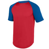 Augusta Sportswear Wicking Short Sleeve Baseball Jersey in Red/Royal  -Part of the Adult, Adult-Jersey, Augusta-Products, Baseball, Shirts, All-Sports, All-Sports-1 product lines at KanaleyCreations.com