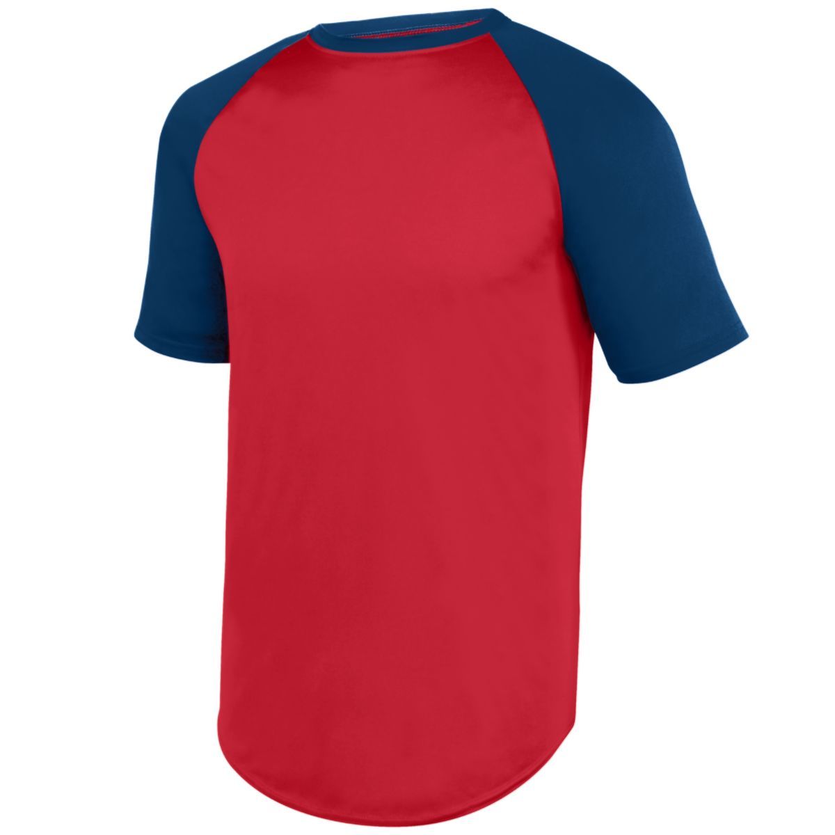 Augusta Sportswear Wicking Short Sleeve Baseball Jersey in Red/Navy  -Part of the Adult, Adult-Jersey, Augusta-Products, Baseball, Shirts, All-Sports, All-Sports-1 product lines at KanaleyCreations.com