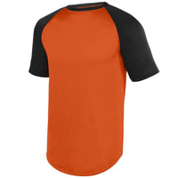 Augusta Sportswear Youth Wicking Short Sleeve Baseball Jersey in Orange/Black  -Part of the Youth, Youth-Jersey, Augusta-Products, Baseball, Shirts, All-Sports, All-Sports-1 product lines at KanaleyCreations.com