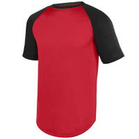 Augusta Sportswear Youth Wicking Short Sleeve Baseball Jersey in Red/Black  -Part of the Youth, Youth-Jersey, Augusta-Products, Baseball, Shirts, All-Sports, All-Sports-1 product lines at KanaleyCreations.com