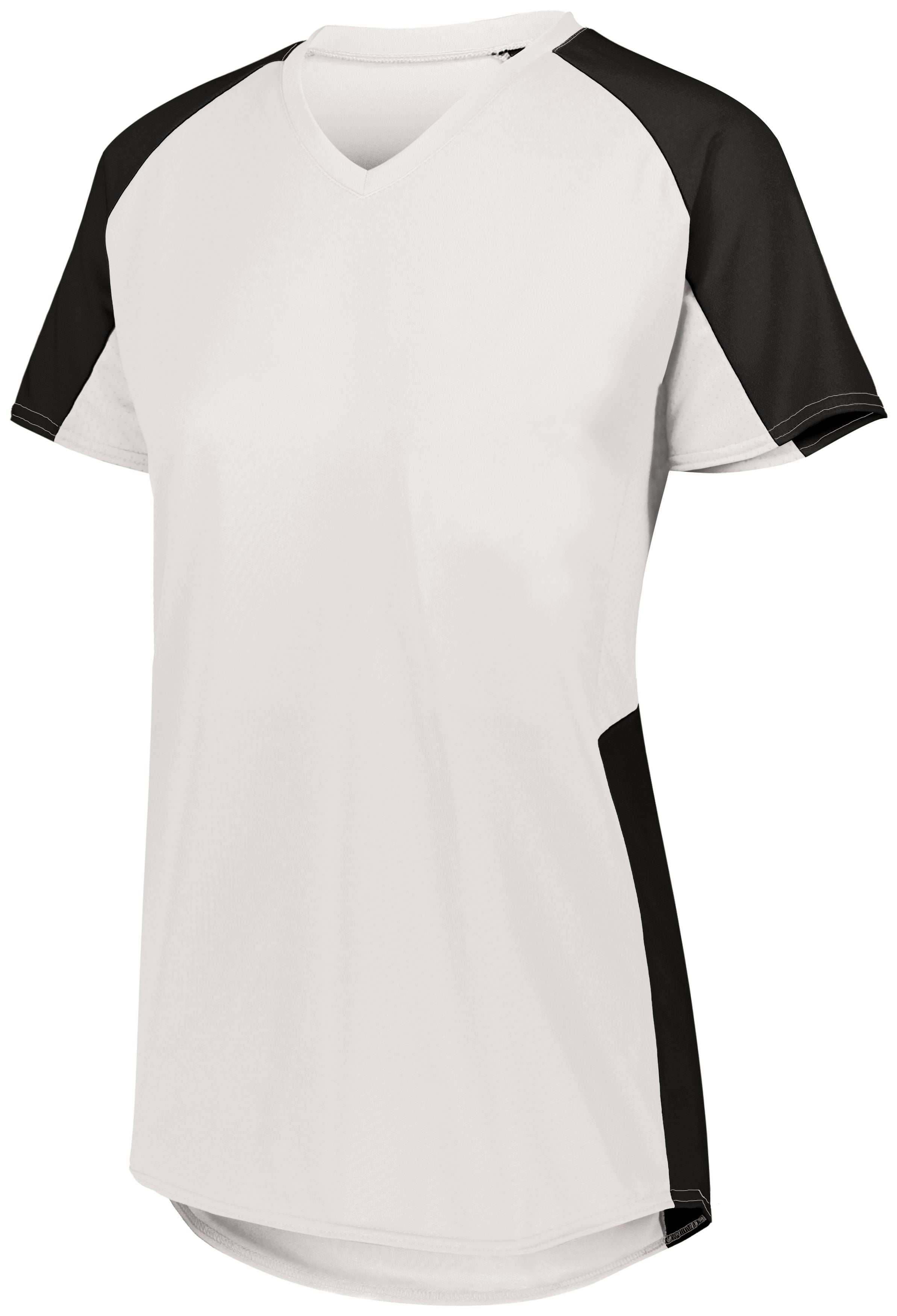 Augusta Sportswear Ladies Cutter Jersey in White/Black  -Part of the Ladies, Ladies-Jersey, Augusta-Products, Softball, Shirts product lines at KanaleyCreations.com
