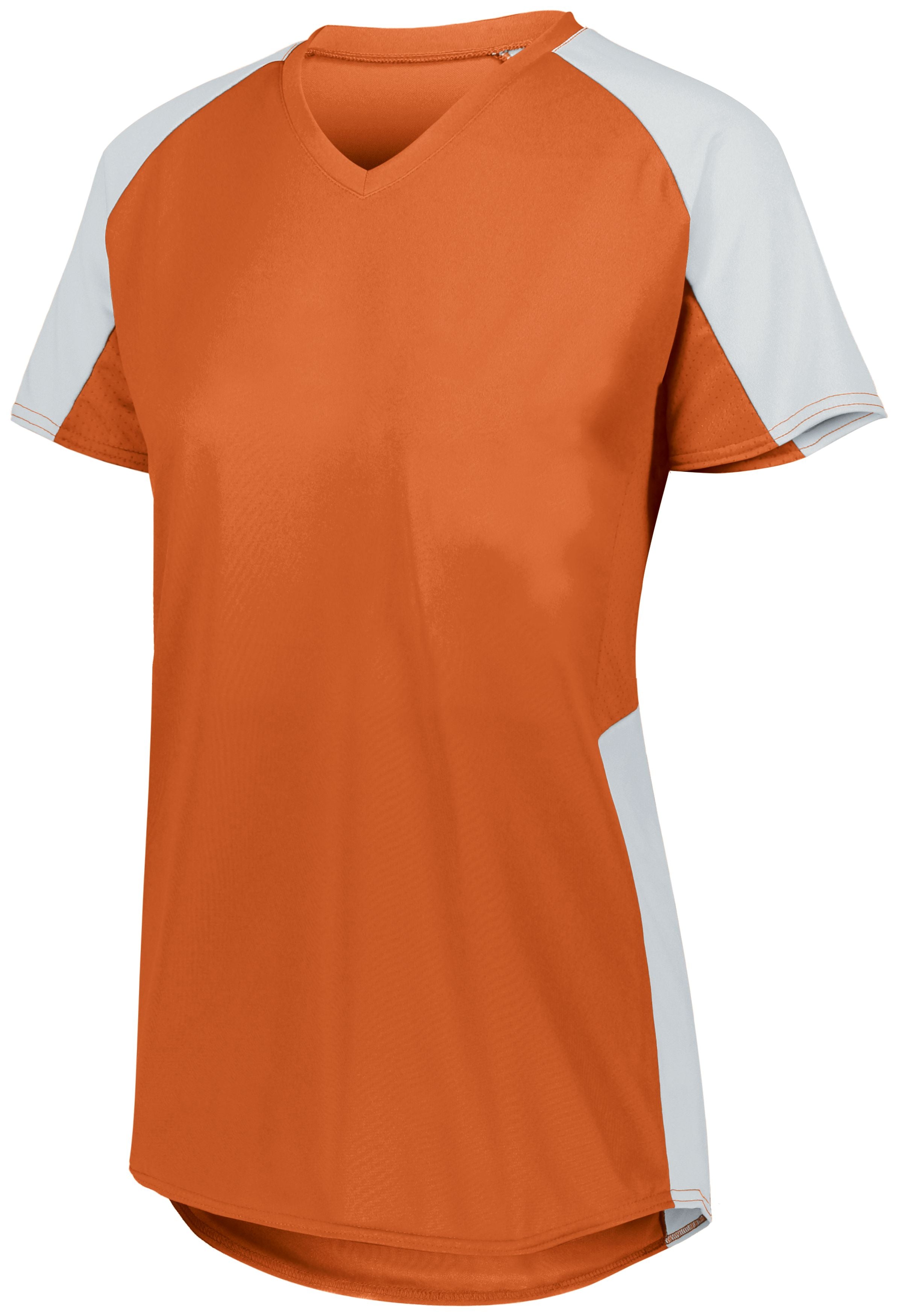 Augusta Sportswear Ladies Cutter Jersey in Orange/White  -Part of the Ladies, Ladies-Jersey, Augusta-Products, Softball, Shirts product lines at KanaleyCreations.com