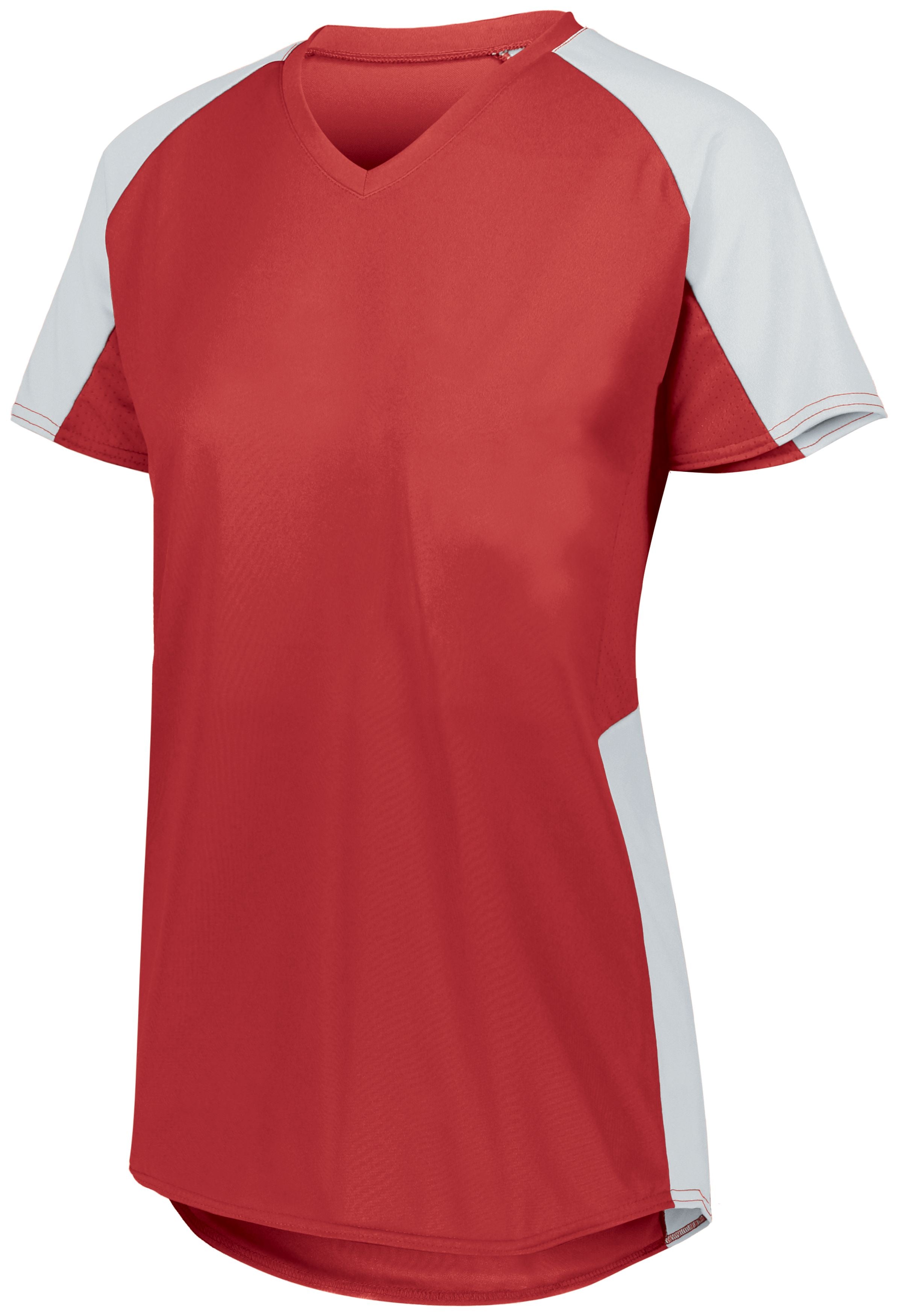 Augusta Sportswear Ladies Cutter Jersey in Red/White  -Part of the Ladies, Ladies-Jersey, Augusta-Products, Softball, Shirts product lines at KanaleyCreations.com