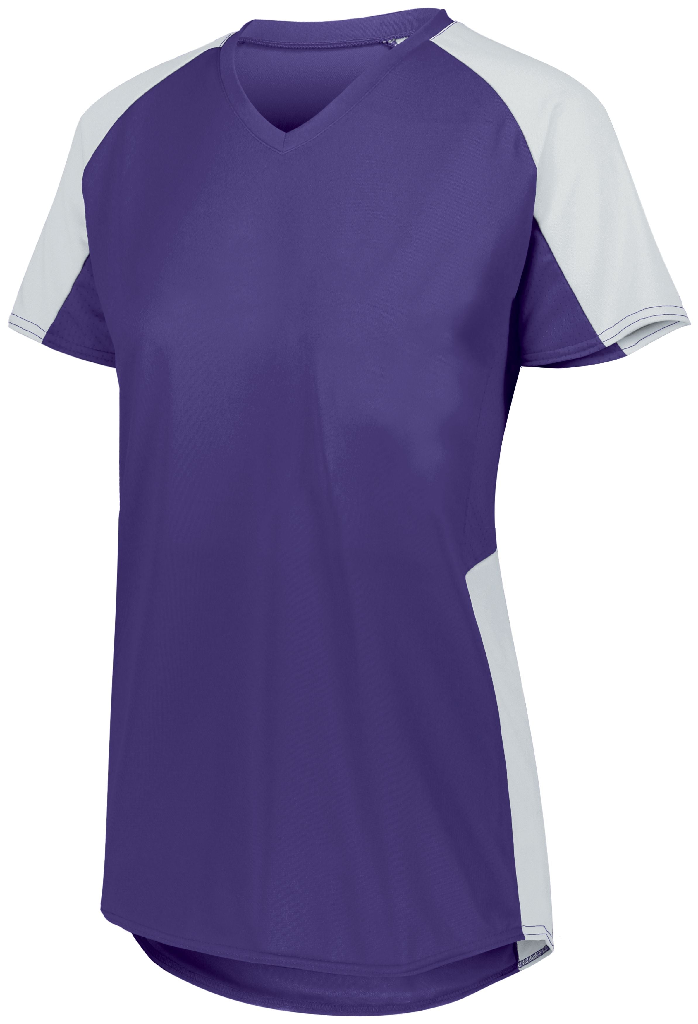 Augusta Sportswear Ladies Cutter Jersey in Purple/White  -Part of the Ladies, Ladies-Jersey, Augusta-Products, Softball, Shirts product lines at KanaleyCreations.com