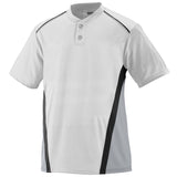 Augusta Sportswear Youth Rbi Jersey in White/Silver Grey/Black  -Part of the Youth, Youth-Jersey, Augusta-Products, Softball, Shirts product lines at KanaleyCreations.com