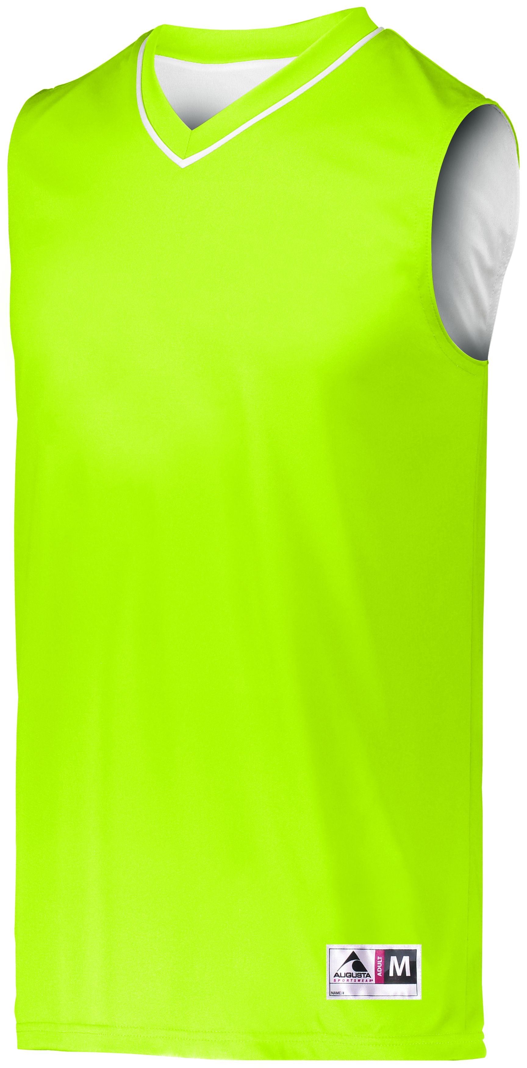 Augusta Sportswear Reversible Two-Color Jersey in Lime/White  -Part of the Adult, Adult-Jersey, Augusta-Products, Basketball, Shirts, All-Sports, All-Sports-1 product lines at KanaleyCreations.com