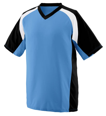 Augusta Sportswear Nitro Jersey in Columbia Blue/Black/White  -Part of the Adult, Adult-Jersey, Augusta-Products, Football, Shirts, All-Sports, All-Sports-1 product lines at KanaleyCreations.com