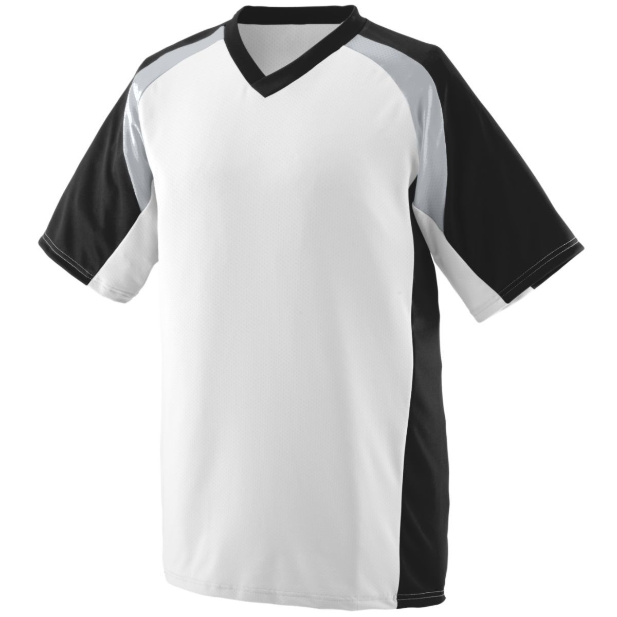 Augusta Sportswear Youth Nitro Jersey in White/Black/Silver Grey  -Part of the Youth, Youth-Jersey, Augusta-Products, Football, Shirts, All-Sports, All-Sports-1 product lines at KanaleyCreations.com