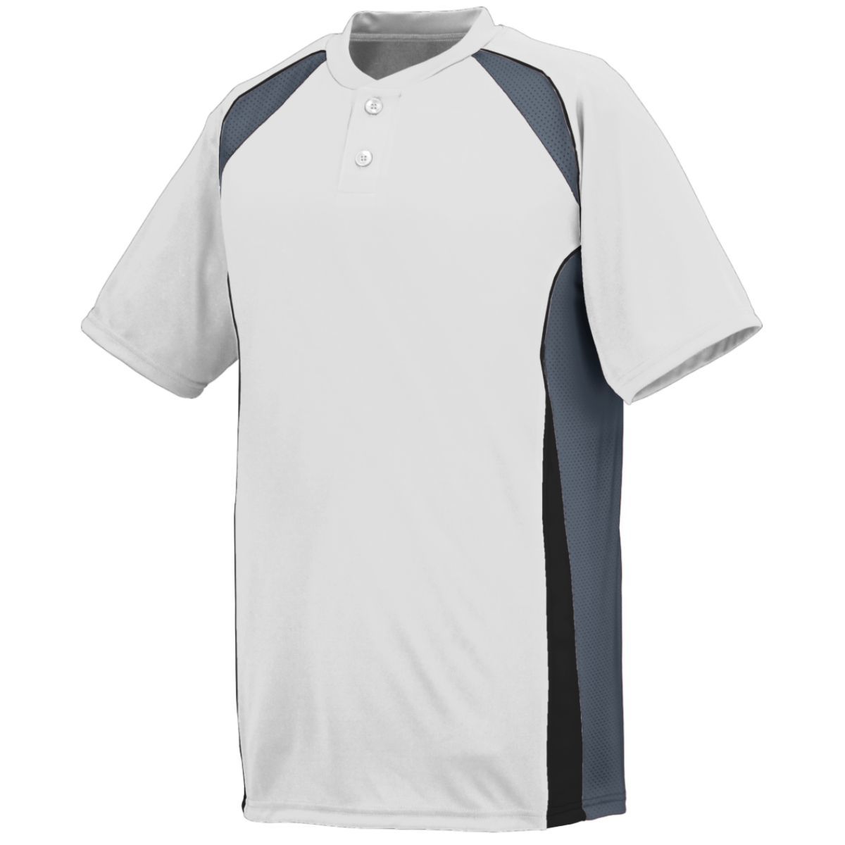 Augusta Sportswear Base Hit Jersey in White/Graphite/Black  -Part of the Adult, Adult-Jersey, Augusta-Products, Baseball, Shirts, All-Sports, All-Sports-1 product lines at KanaleyCreations.com