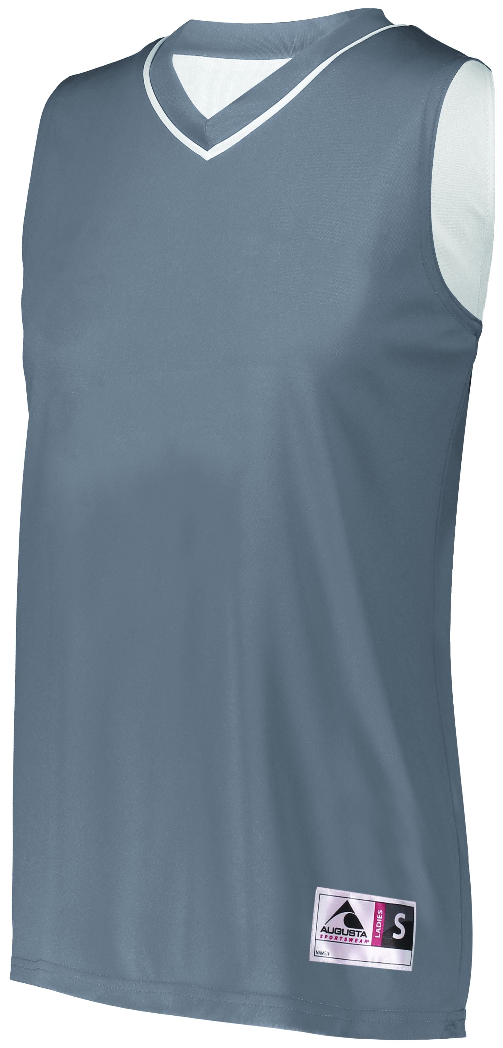 Augusta Sportswear Ladies Reversible Two-Color Jersey in Graphite/White  -Part of the Ladies, Ladies-Jersey, Augusta-Products, Basketball, Shirts, All-Sports, All-Sports-1 product lines at KanaleyCreations.com