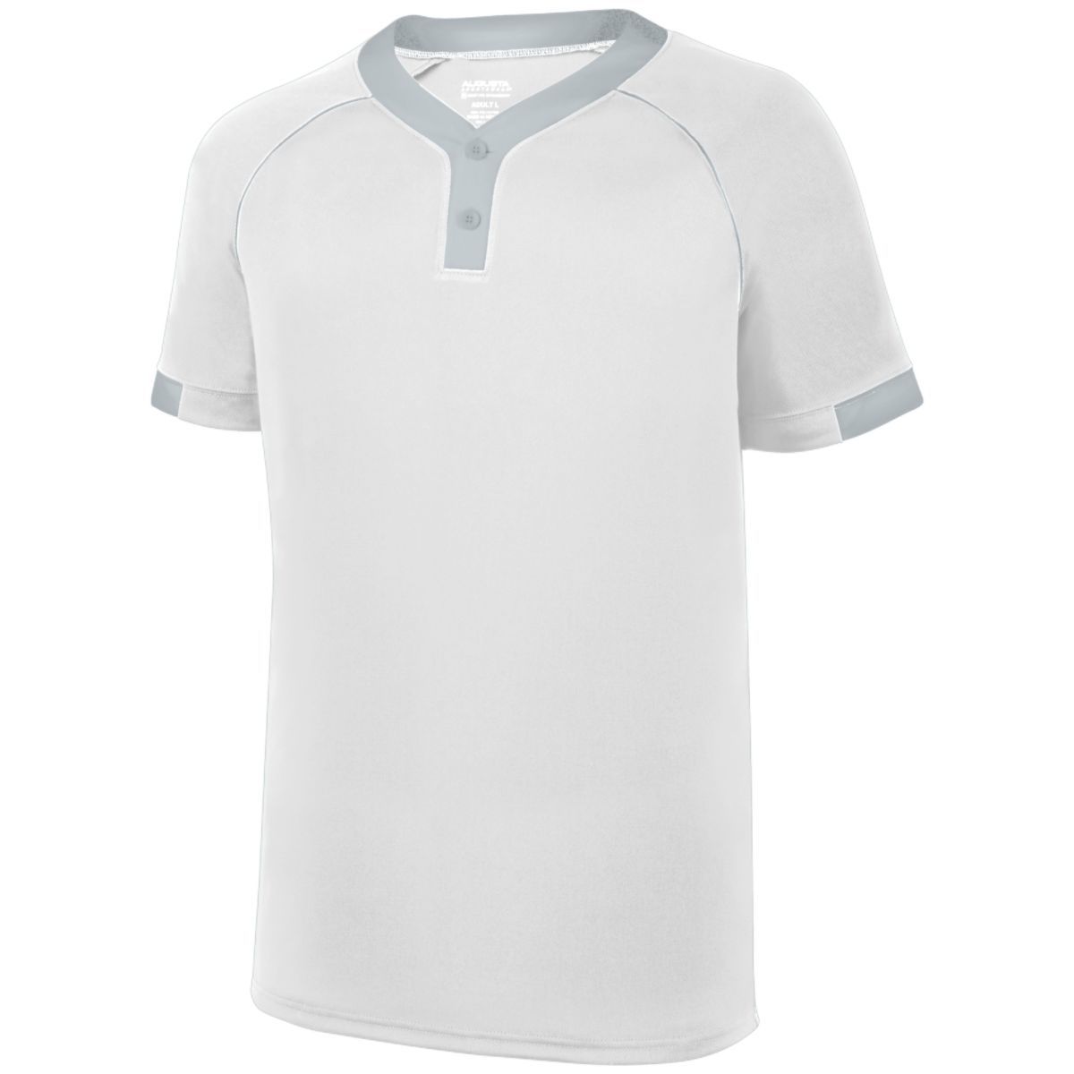 Augusta Sportswear Stanza Jersey in White/Silver  -Part of the Adult, Adult-Jersey, Augusta-Products, Baseball, Shirts, All-Sports, All-Sports-1 product lines at KanaleyCreations.com