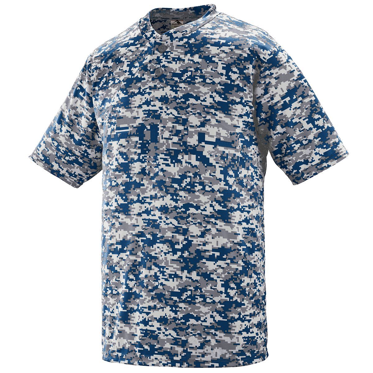 Augusta Sportswear Youth Digi Camo Wicking Two-Button Jersey in Navy Digi  -Part of the Youth, Youth-Jersey, Augusta-Products, Baseball, Shirts, All-Sports, All-Sports-1 product lines at KanaleyCreations.com