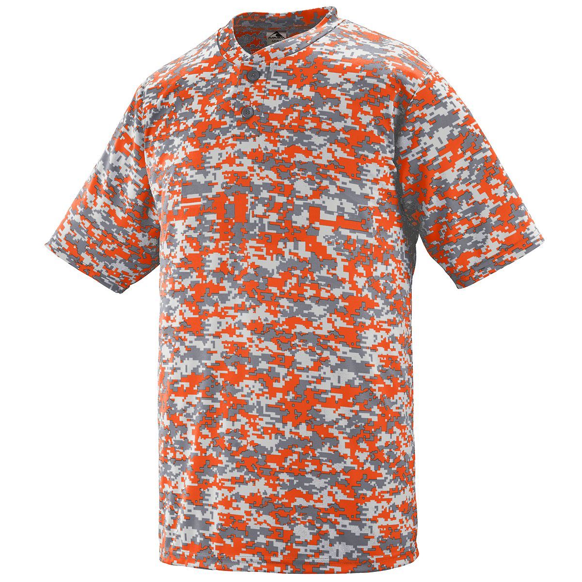 Augusta Sportswear Youth Digi Camo Wicking Two-Button Jersey in Orange Digi  -Part of the Youth, Youth-Jersey, Augusta-Products, Baseball, Shirts, All-Sports, All-Sports-1 product lines at KanaleyCreations.com