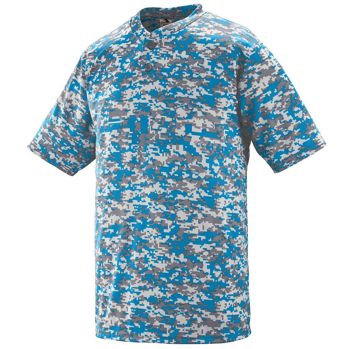 Augusta Sportswear Youth Digi Camo Wicking Two-Button Jersey in Power Blue Digi  -Part of the Youth, Youth-Jersey, Augusta-Products, Baseball, Shirts, All-Sports, All-Sports-1 product lines at KanaleyCreations.com