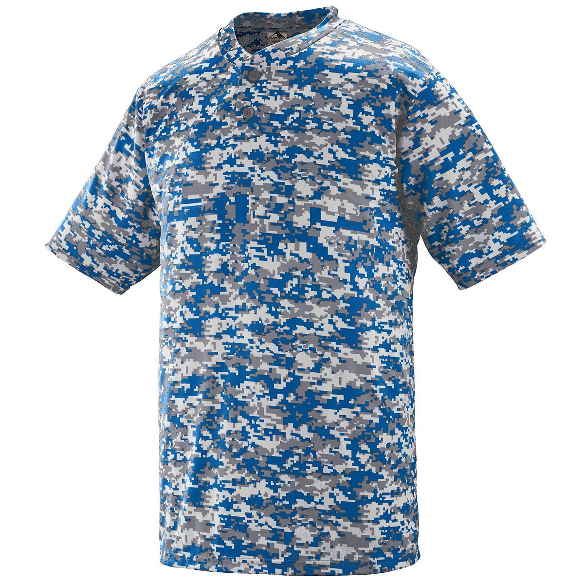 Augusta Sportswear Youth Digi Camo Wicking Two-Button Jersey in Royal Digi  -Part of the Youth, Youth-Jersey, Augusta-Products, Baseball, Shirts, All-Sports, All-Sports-1 product lines at KanaleyCreations.com