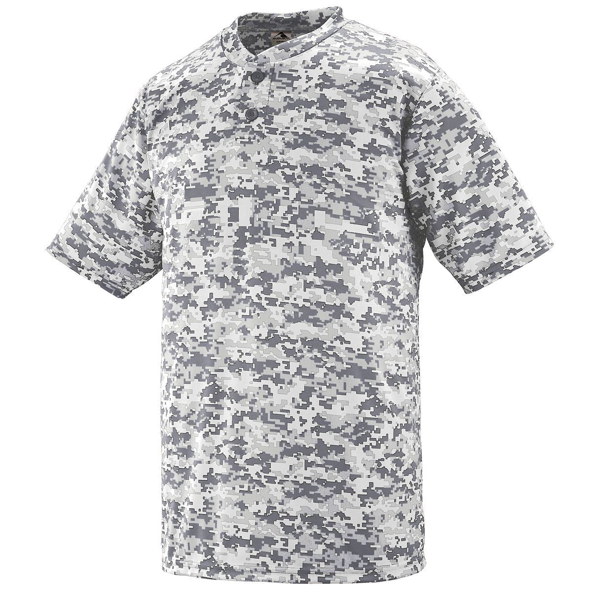 Augusta Sportswear Youth Digi Camo Wicking Two-Button Jersey in White Digi  -Part of the Youth, Youth-Jersey, Augusta-Products, Baseball, Shirts, All-Sports, All-Sports-1 product lines at KanaleyCreations.com