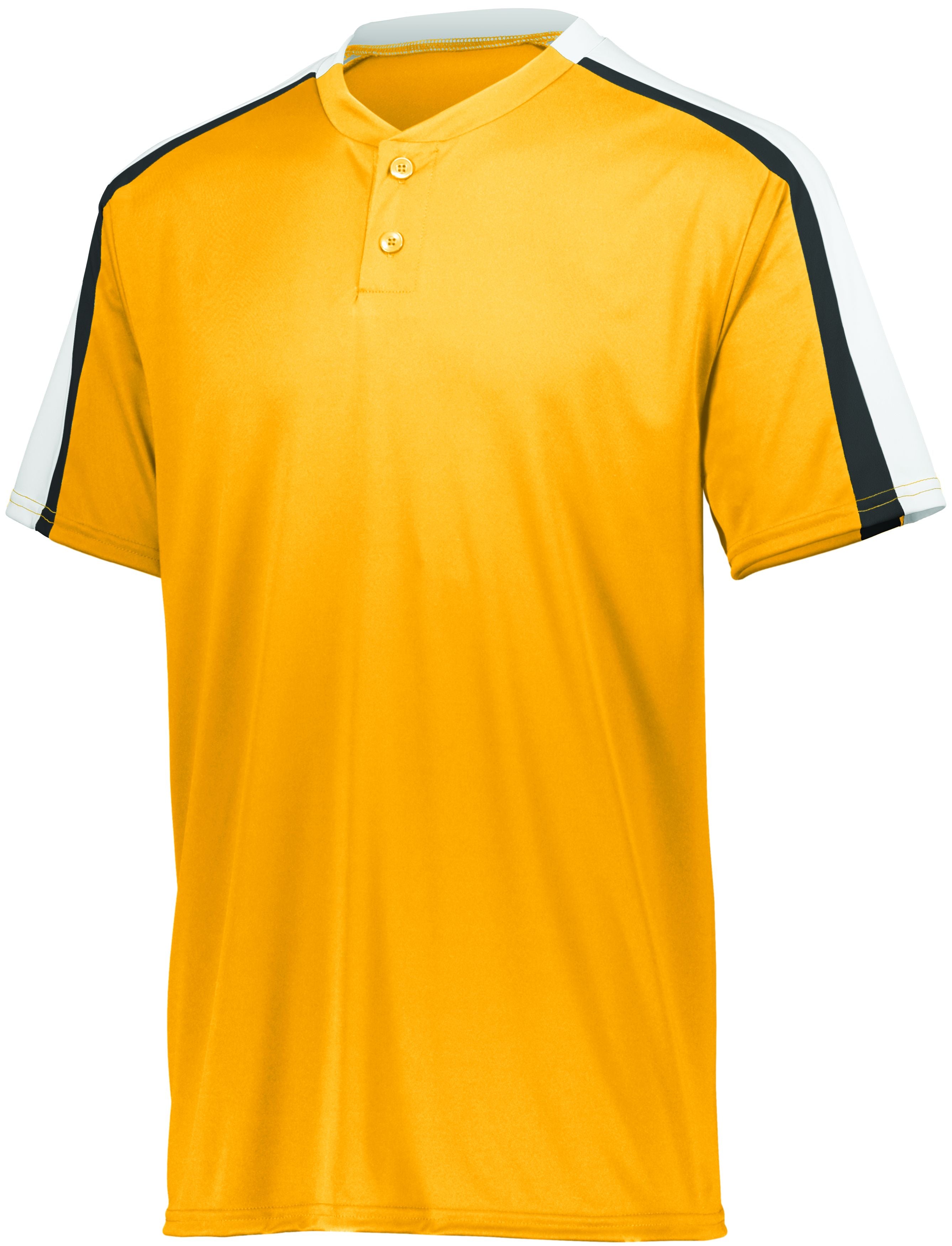 Augusta Sportswear Power Plus Jersey 2.0 in Gold/White/Black  -Part of the Adult, Adult-Jersey, Augusta-Products, Baseball, Shirts, All-Sports, All-Sports-1 product lines at KanaleyCreations.com