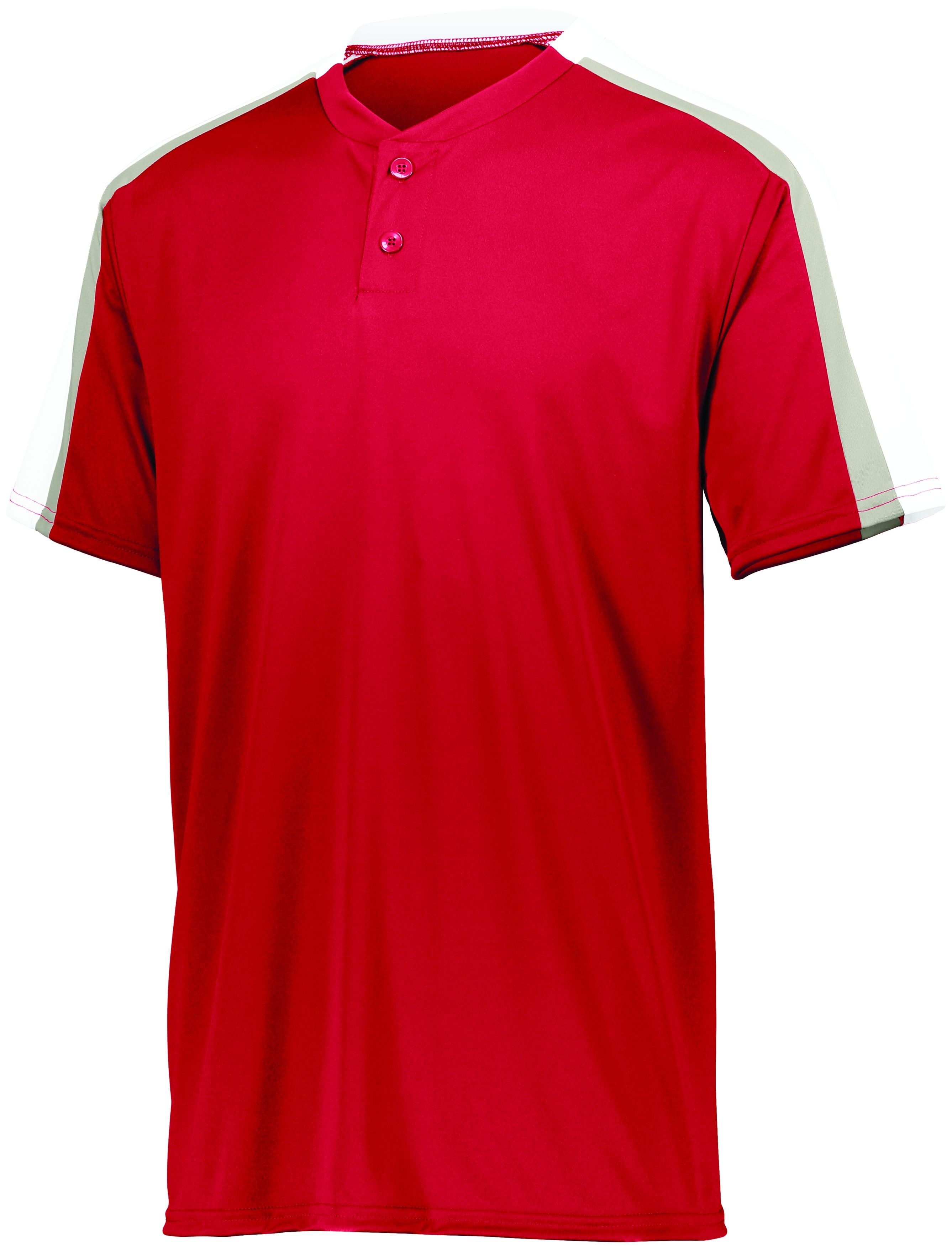 Augusta Sportswear Power Plus Jersey 2.0 in Red/White/Silver Grey  -Part of the Adult, Adult-Jersey, Augusta-Products, Baseball, Shirts, All-Sports, All-Sports-1 product lines at KanaleyCreations.com