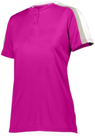 Augusta Sportswear Ladies Power Plus 2.0 in Power Pink/White/Silver Grey  -Part of the Ladies, Augusta-Products, Softball, Shirts product lines at KanaleyCreations.com