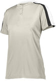 Augusta Sportswear Ladies Power Plus 2.0 in Silver Grey/White/Black  -Part of the Ladies, Augusta-Products, Softball, Shirts product lines at KanaleyCreations.com