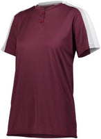 Augusta Sportswear Ladies Power Plus 2.0 in Maroon/White/Silver Grey  -Part of the Ladies, Augusta-Products, Softball, Shirts product lines at KanaleyCreations.com