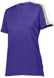 Augusta Sportswear Ladies Power Plus 2.0 in Purple/White/Silver Grey  -Part of the Ladies, Augusta-Products, Softball, Shirts product lines at KanaleyCreations.com