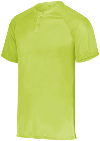 Augusta Sportswear Youth Attain Wicking Two-Button Baseball Jersey in Lime  -Part of the Youth, Youth-Jersey, Augusta-Products, Baseball, Shirts, All-Sports, All-Sports-1 product lines at KanaleyCreations.com