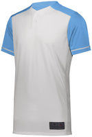 Augusta Sportswear Youth Closer Jersey in White/Columbia Blue  -Part of the Youth, Youth-Jersey, Augusta-Products, Baseball, Shirts, All-Sports, All-Sports-1 product lines at KanaleyCreations.com