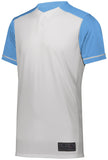 Augusta Sportswear Closer Jersey in White/Columbia Blue  -Part of the Adult, Adult-Jersey, Augusta-Products, Baseball, Shirts, All-Sports, All-Sports-1 product lines at KanaleyCreations.com