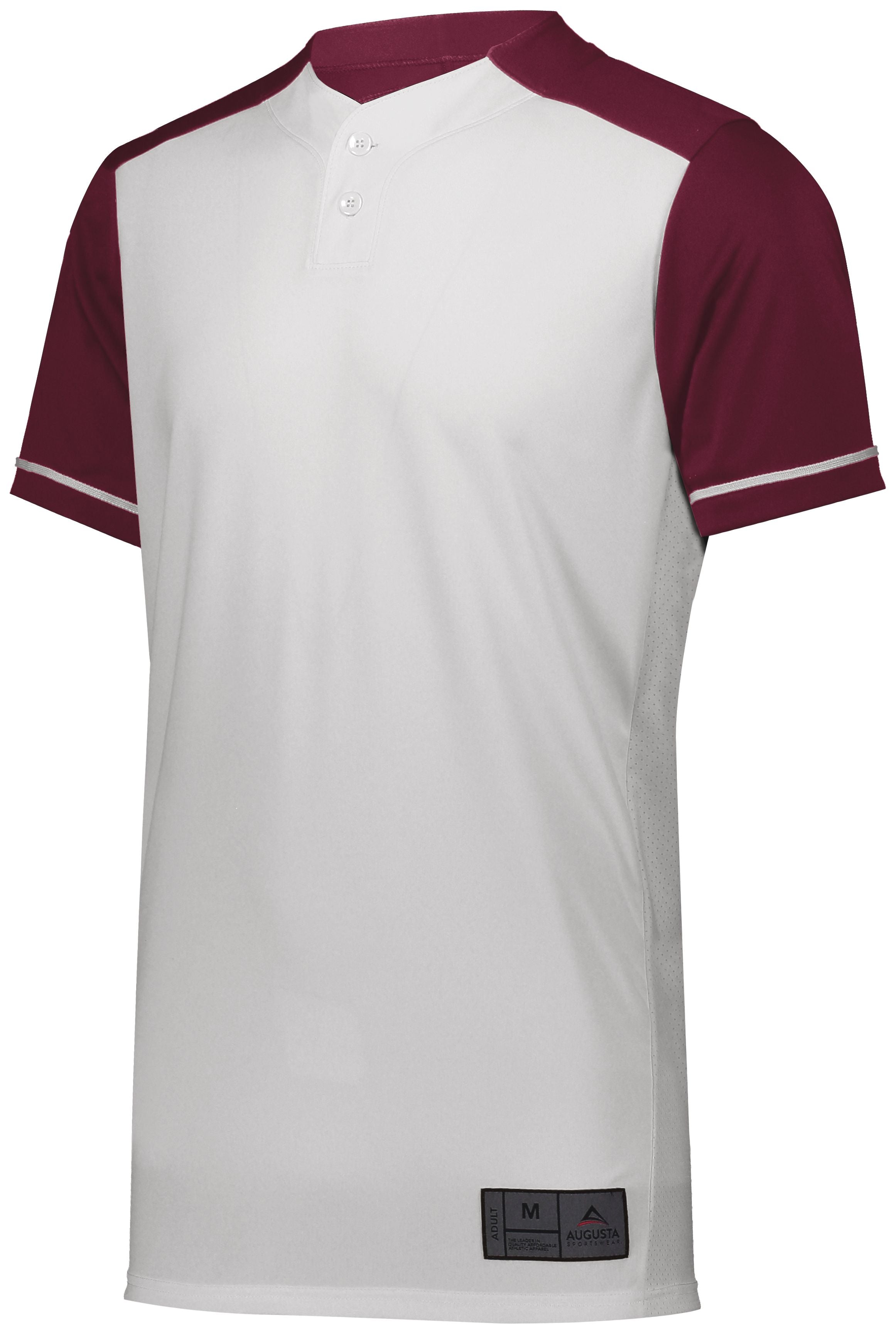 Augusta Sportswear Closer Jersey in White/Maroon  -Part of the Adult, Adult-Jersey, Augusta-Products, Baseball, Shirts, All-Sports, All-Sports-1 product lines at KanaleyCreations.com