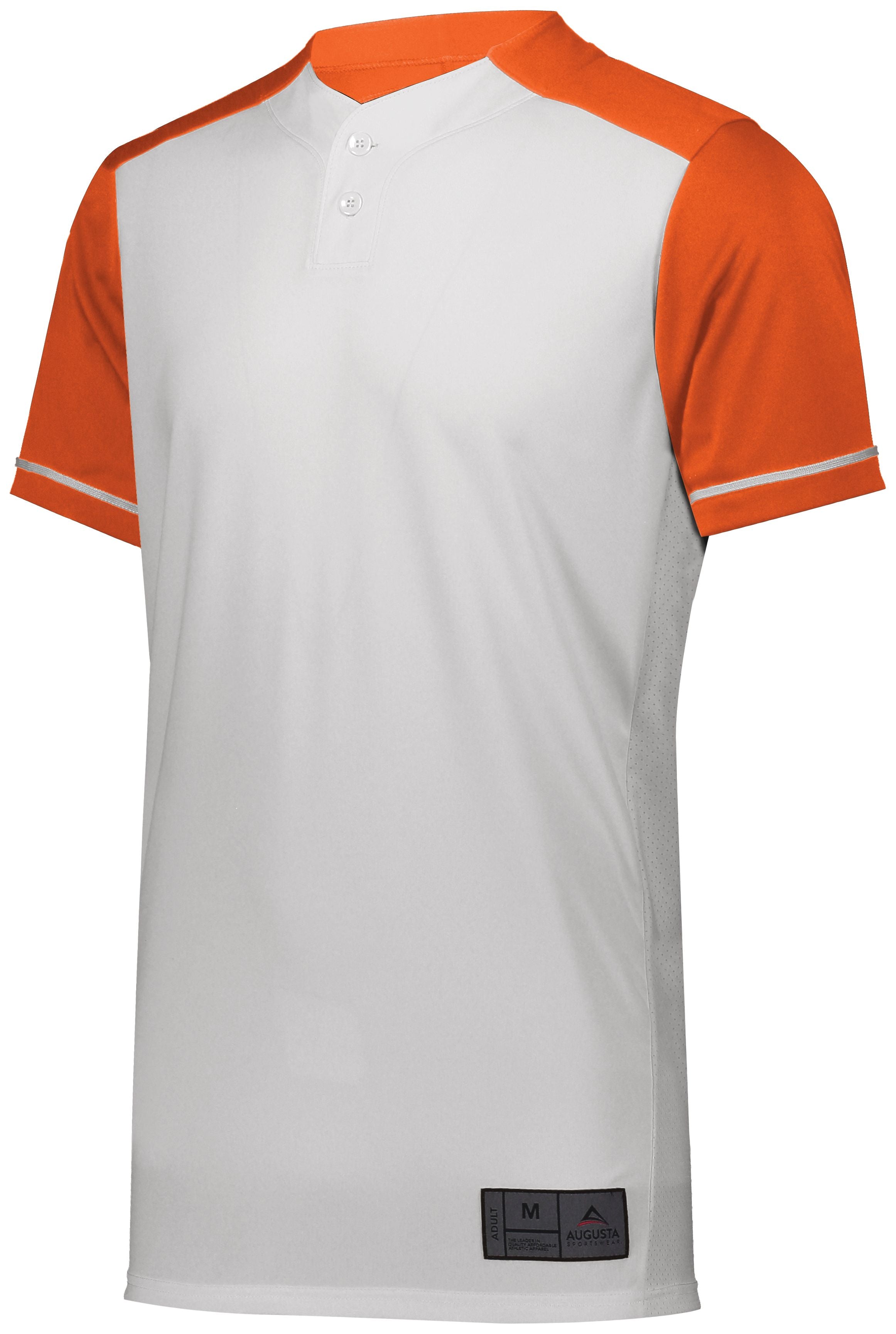 Augusta Sportswear Closer Jersey in White/Orange  -Part of the Adult, Adult-Jersey, Augusta-Products, Baseball, Shirts, All-Sports, All-Sports-1 product lines at KanaleyCreations.com