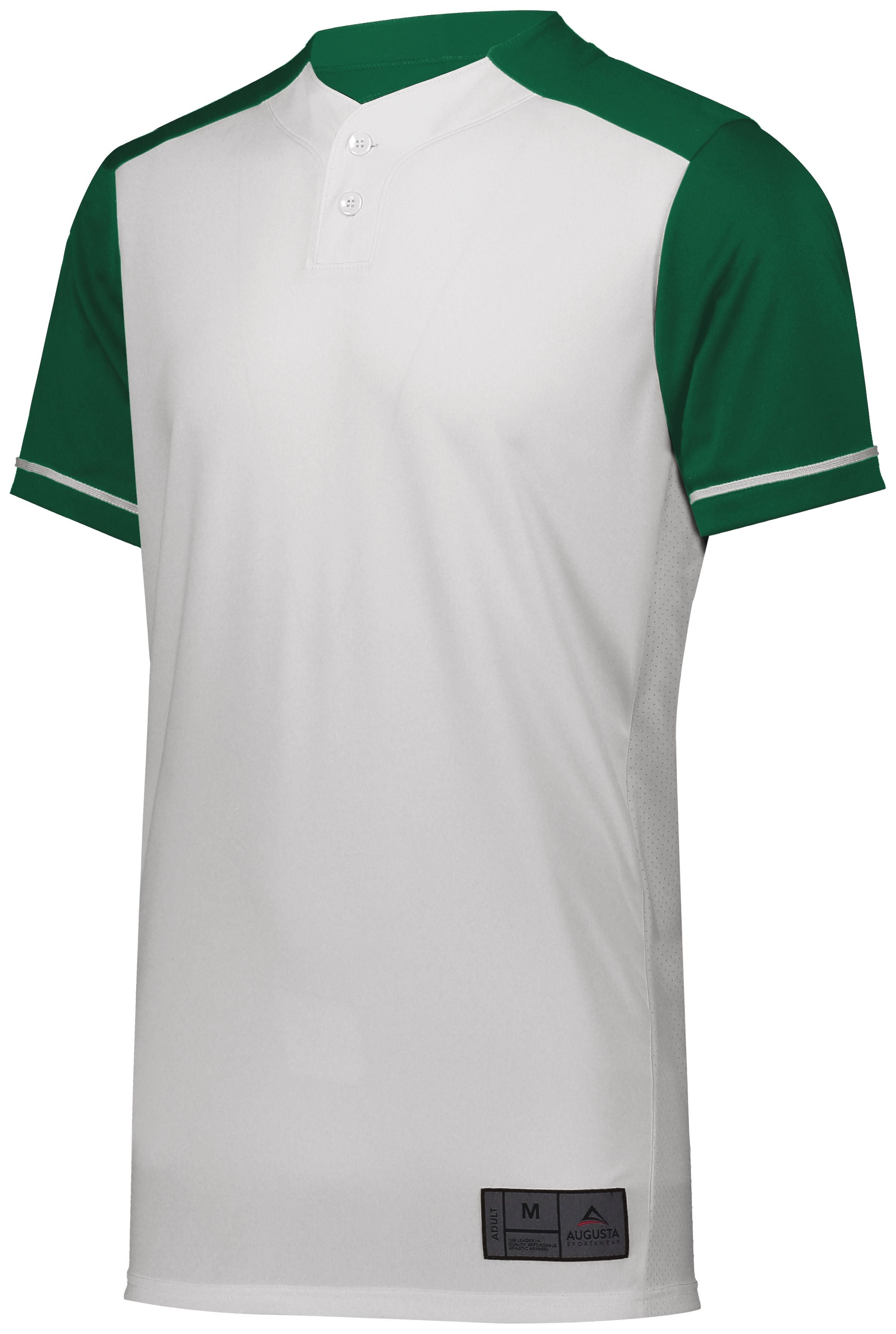 Augusta Sportswear Youth Closer Jersey in White/Dark Green  -Part of the Youth, Youth-Jersey, Augusta-Products, Baseball, Shirts, All-Sports, All-Sports-1 product lines at KanaleyCreations.com
