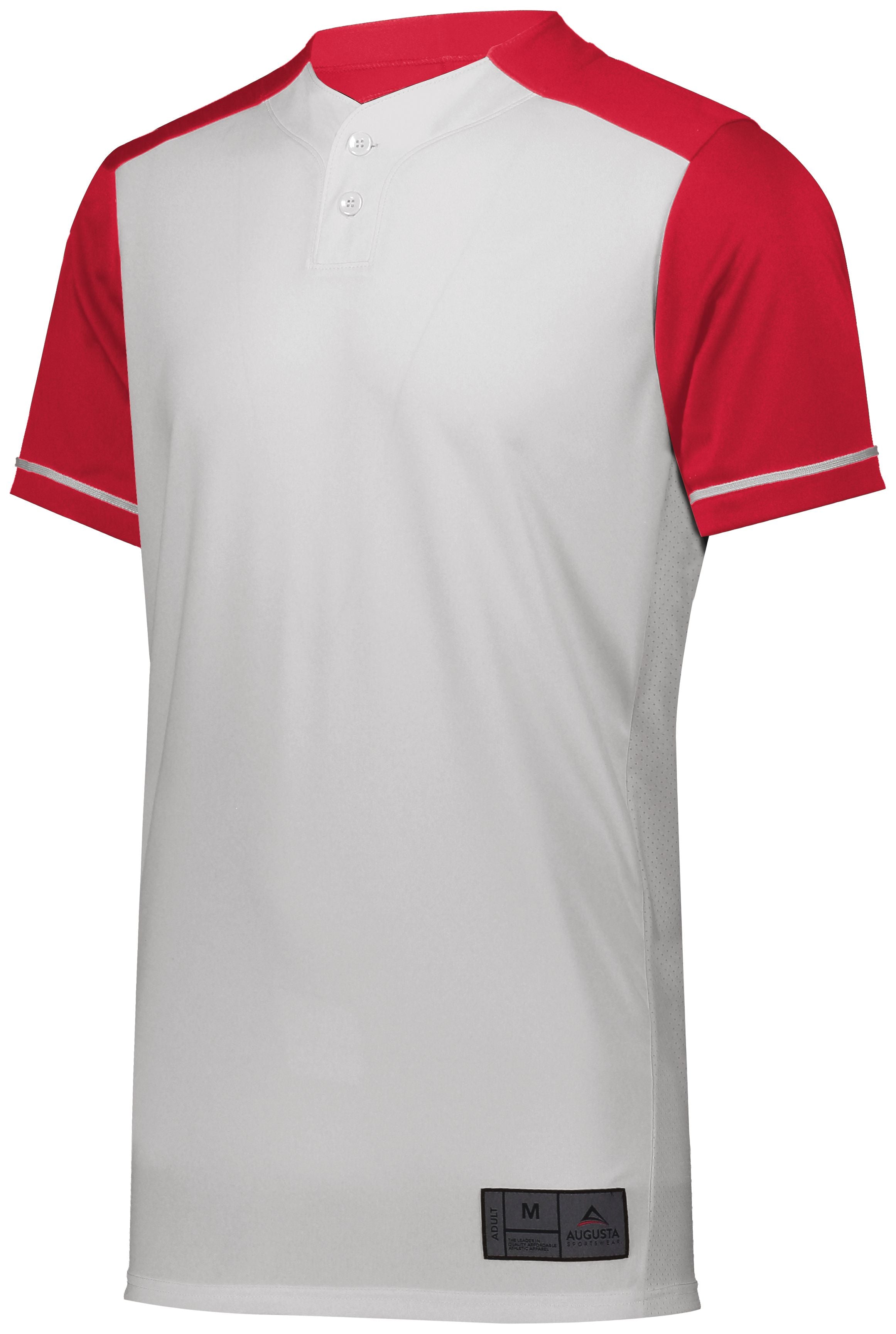 Augusta Sportswear Closer Jersey in White/Scarlet  -Part of the Adult, Adult-Jersey, Augusta-Products, Baseball, Shirts, All-Sports, All-Sports-1 product lines at KanaleyCreations.com