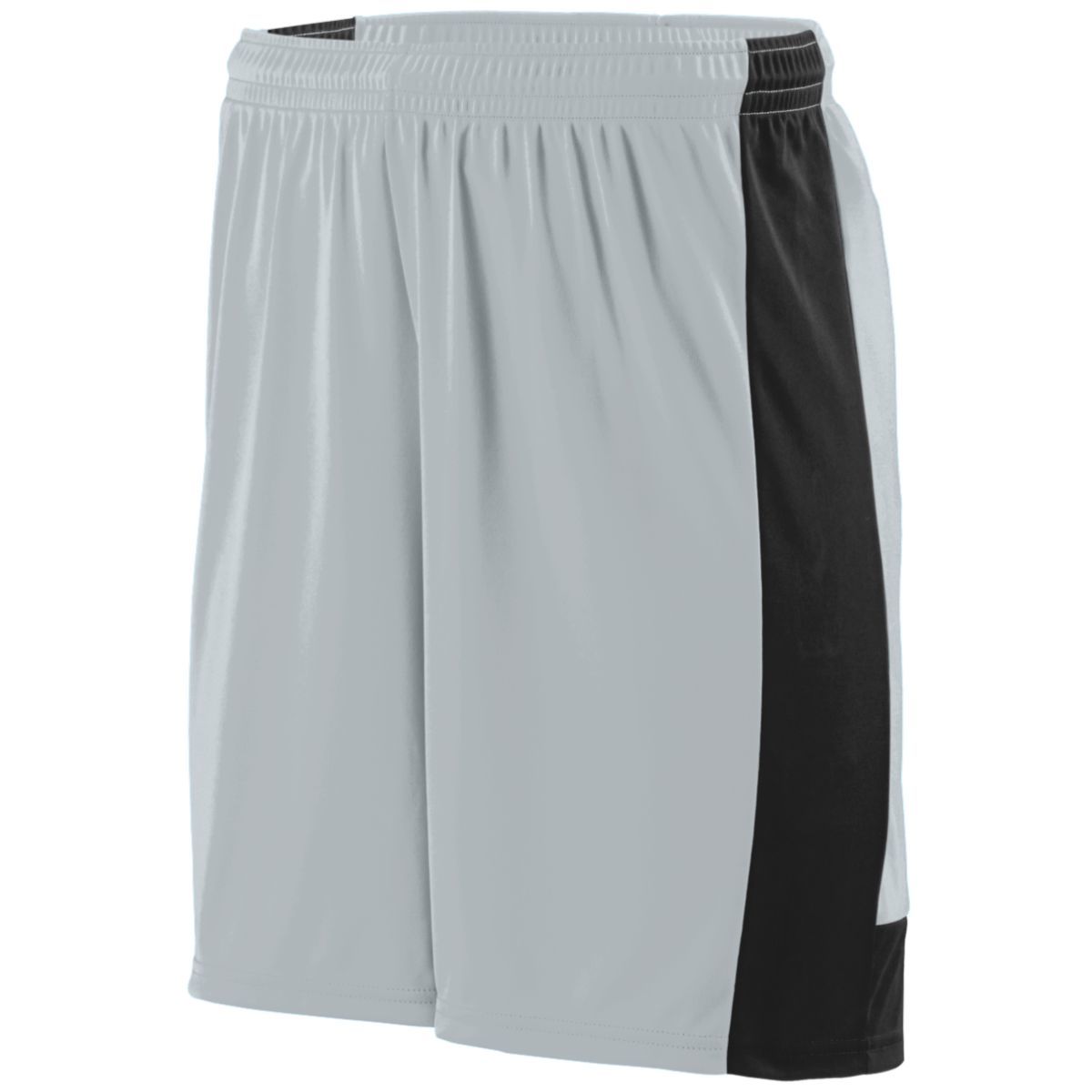 Augusta Sportswear Youth Lightning Shorts in Silver/Black  -Part of the Youth, Youth-Shorts, Augusta-Products, Soccer, All-Sports-1 product lines at KanaleyCreations.com