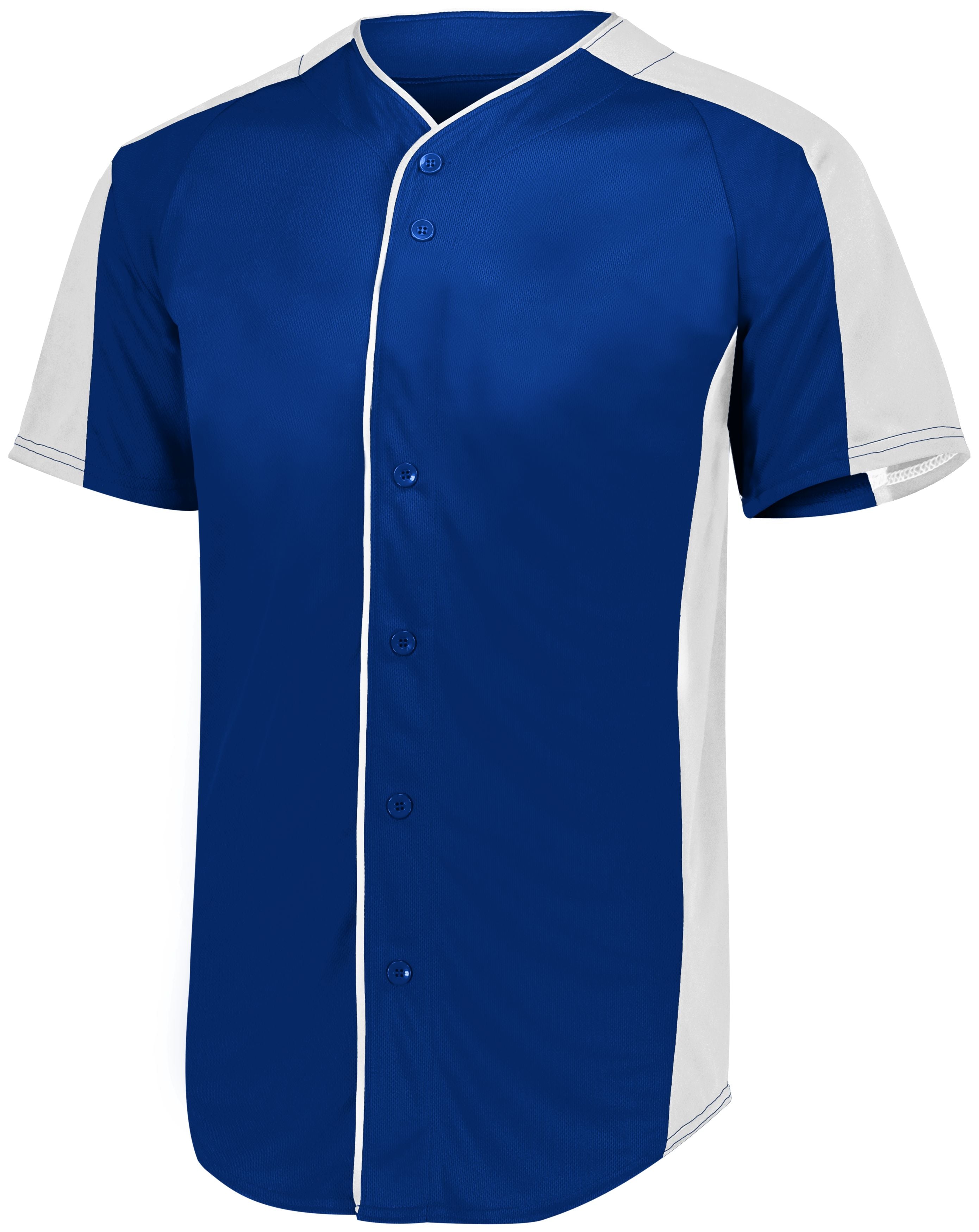 Augusta Sportswear Full-Button Baseball Jersey in Navy/White  -Part of the Adult, Adult-Jersey, Augusta-Products, Baseball, Shirts, All-Sports, All-Sports-1 product lines at KanaleyCreations.com