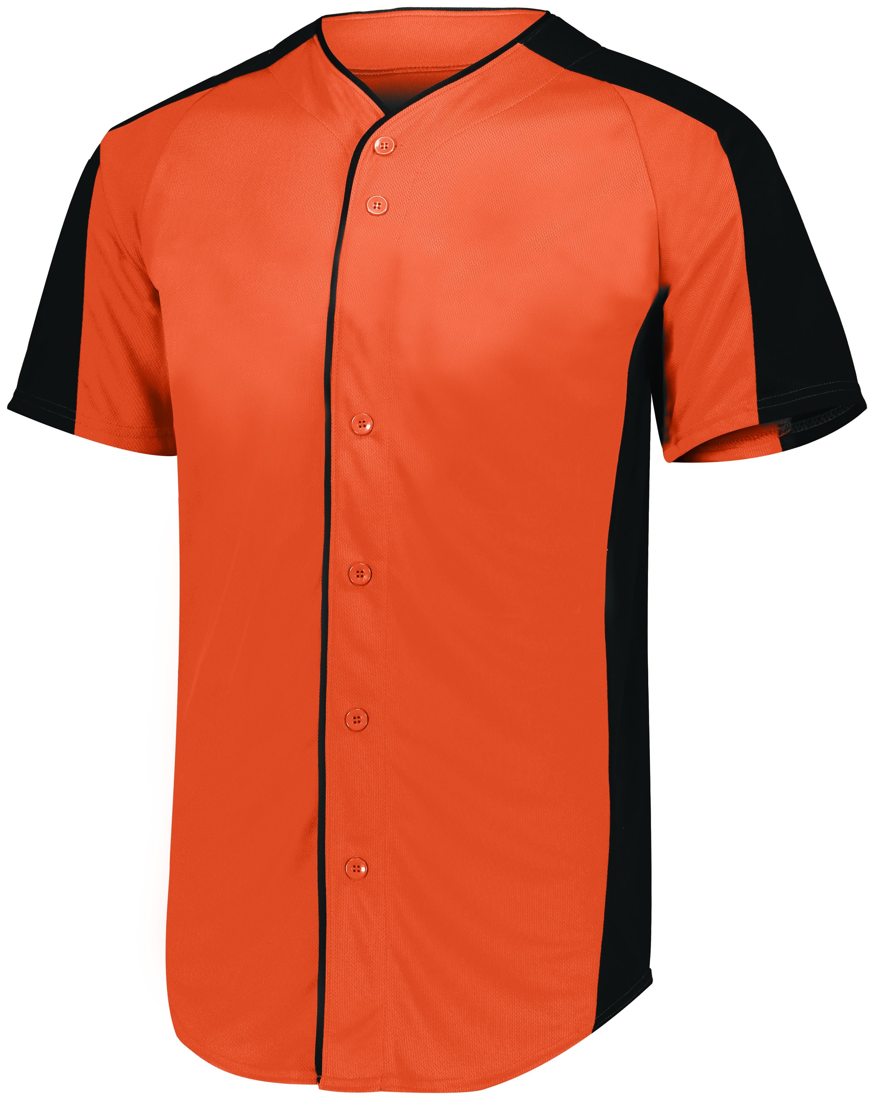 Augusta Sportswear Youth Full-Button Baseball Jersey in Orange/Black  -Part of the Youth, Youth-Jersey, Augusta-Products, Baseball, Shirts, All-Sports, All-Sports-1 product lines at KanaleyCreations.com