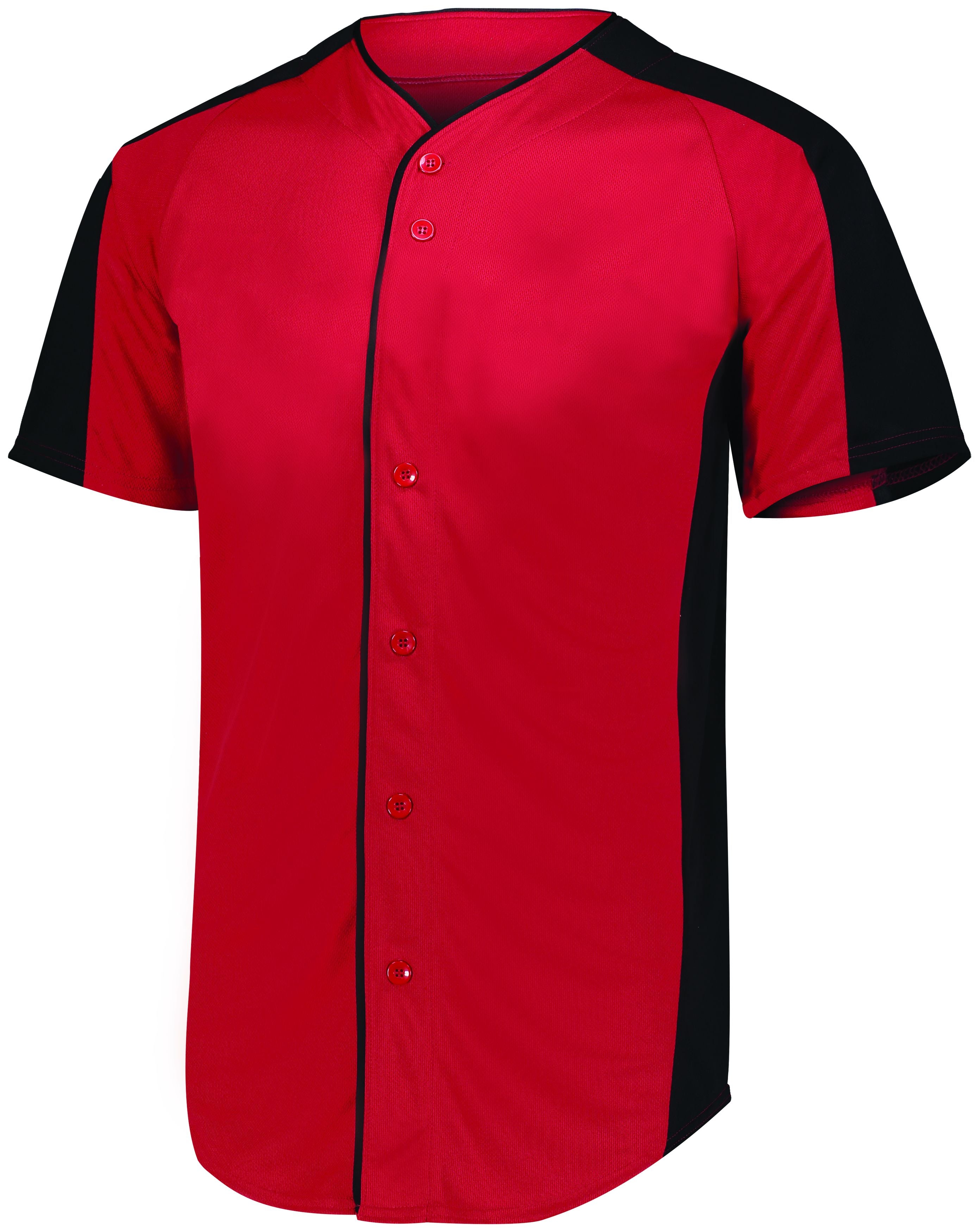 Augusta Sportswear Youth Full-Button Baseball Jersey in Red/Black  -Part of the Youth, Youth-Jersey, Augusta-Products, Baseball, Shirts, All-Sports, All-Sports-1 product lines at KanaleyCreations.com