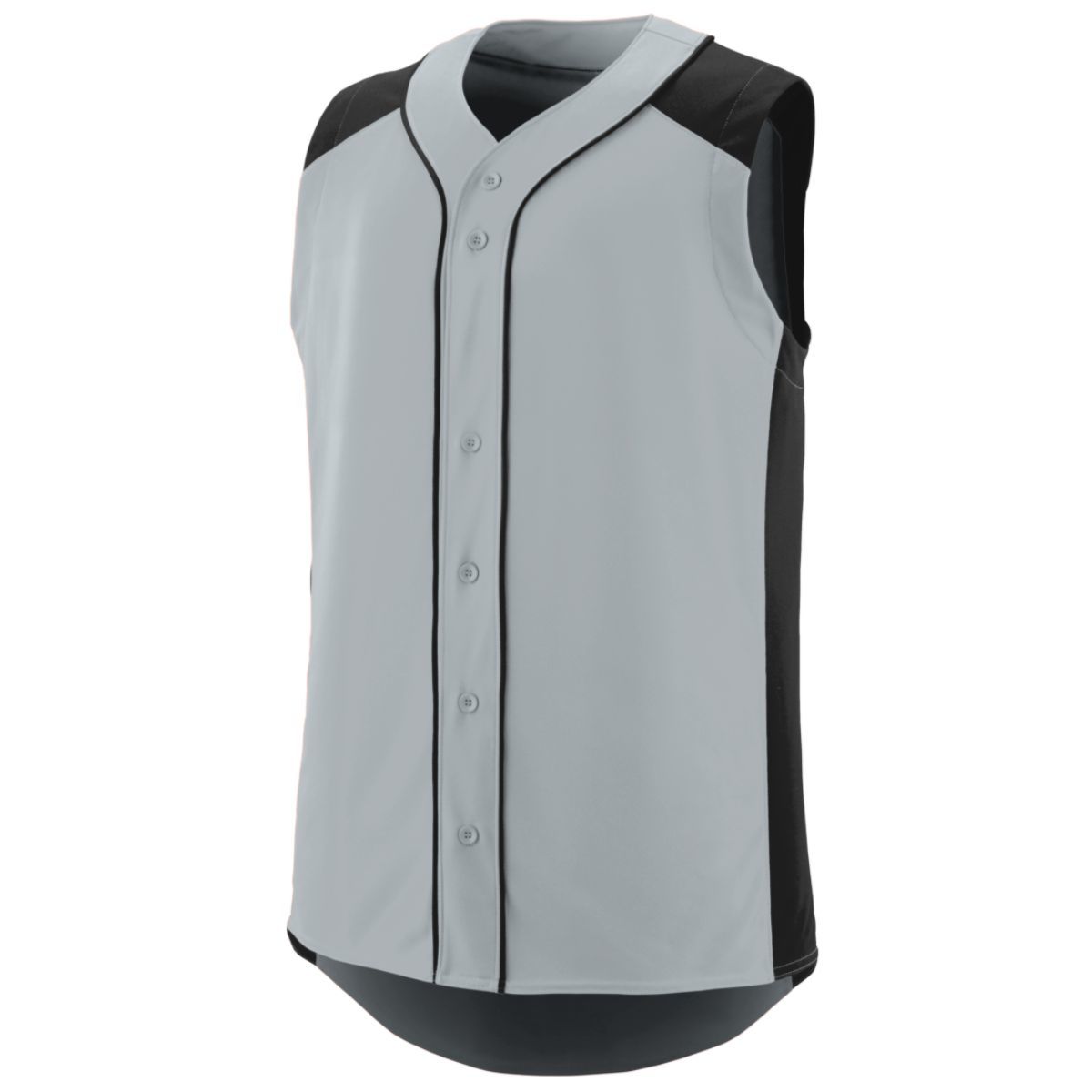 Augusta Sportswear Sleeveless Slugger Jersey in Silver/Black  -Part of the Adult, Adult-Jersey, Augusta-Products, Baseball, Shirts, All-Sports, All-Sports-1 product lines at KanaleyCreations.com