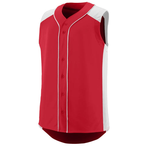 Augusta Sportswear Sleeveless Slugger Jersey in Red/White  -Part of the Adult, Adult-Jersey, Augusta-Products, Baseball, Shirts, All-Sports, All-Sports-1 product lines at KanaleyCreations.com