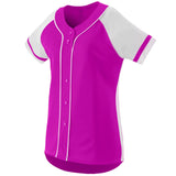 Augusta Sportswear Ladies Winner Jersey in Power Pink/White  -Part of the Ladies, Ladies-Jersey, Augusta-Products, Softball, Shirts product lines at KanaleyCreations.com