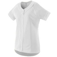 Augusta Sportswear Girls Winner Jersey in White/White  -Part of the Girls, Augusta-Products, Softball, Girls-Jersey, Shirts product lines at KanaleyCreations.com