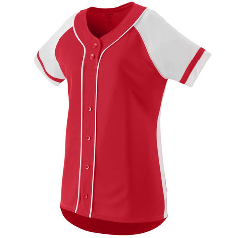 Augusta Sportswear Girls Winner Jersey in Red/White  -Part of the Girls, Augusta-Products, Softball, Girls-Jersey, Shirts product lines at KanaleyCreations.com