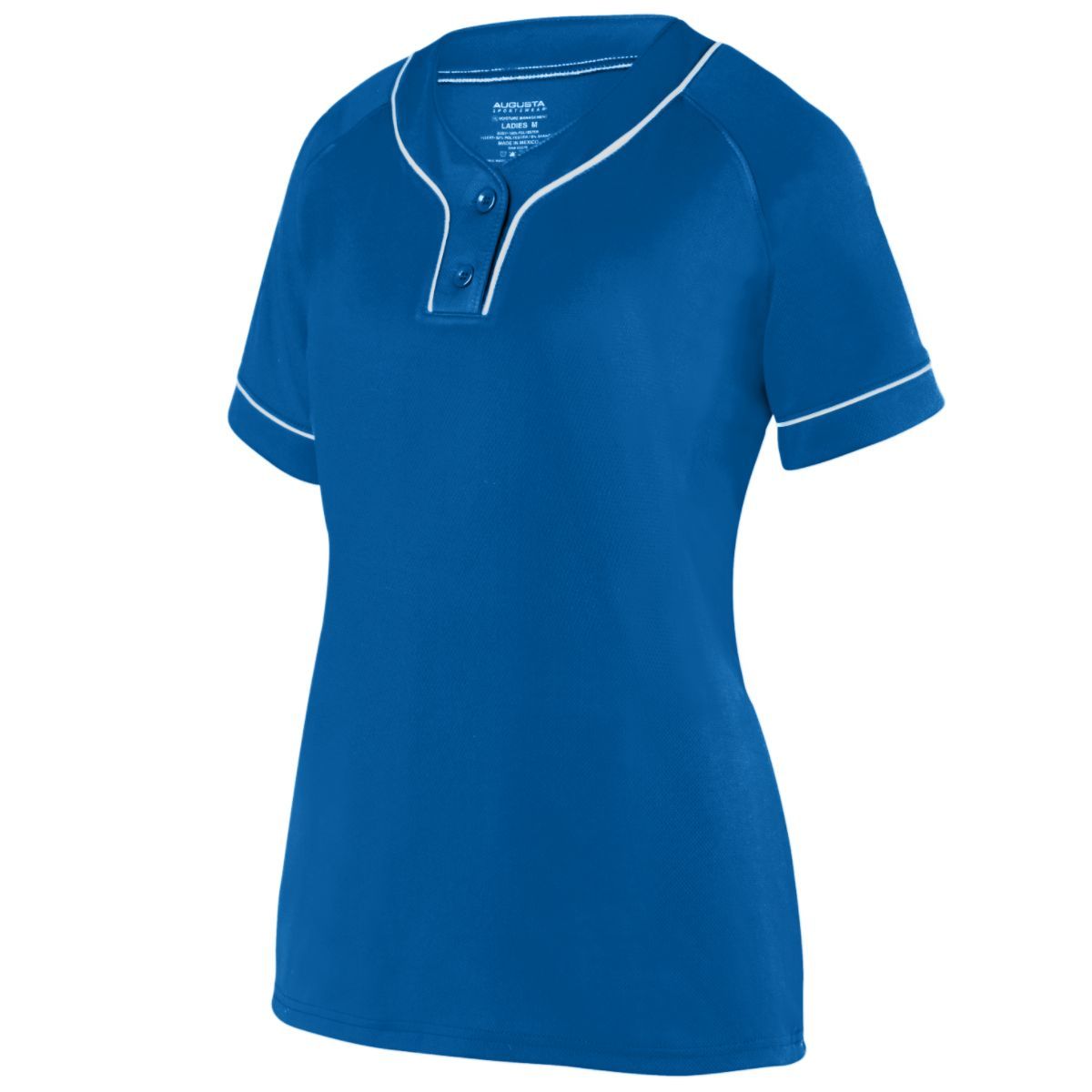 Augusta Sportswear Girls Overpower Two-Button Jersey in Royal/White  -Part of the Girls, Augusta-Products, Softball, Girls-Jersey, Shirts product lines at KanaleyCreations.com