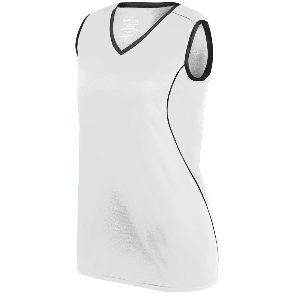 Augusta Sportswear Girls Firebolt Jersey in White/Black  -Part of the Girls, Augusta-Products, Softball, Girls-Jersey, Shirts product lines at KanaleyCreations.com