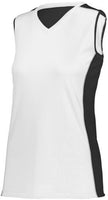 Augusta Sportswear Ladies Paragon Jersey in White/Black/White  -Part of the Ladies, Ladies-Jersey, Augusta-Products, Softball, Shirts product lines at KanaleyCreations.com