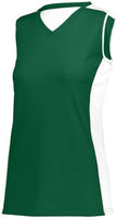 Augusta Sportswear Ladies Paragon Jersey in Dark Green/White/Silver Grey  -Part of the Ladies, Ladies-Jersey, Augusta-Products, Softball, Shirts product lines at KanaleyCreations.com