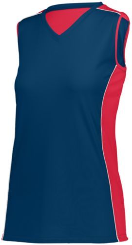 Augusta Sportswear Girls Paragon Jersey in Navy/Red/White  -Part of the Girls, Augusta-Products, Softball, Girls-Jersey, Shirts product lines at KanaleyCreations.com
