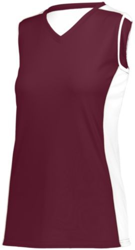 Augusta Sportswear Girls Paragon Jersey in Maroon/White/Silver Grey  -Part of the Girls, Augusta-Products, Softball, Girls-Jersey, Shirts product lines at KanaleyCreations.com