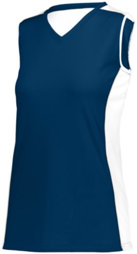 Augusta Sportswear Girls Paragon Jersey in Navy/White/Silver Grey  -Part of the Girls, Augusta-Products, Softball, Girls-Jersey, Shirts product lines at KanaleyCreations.com